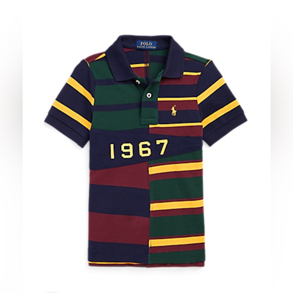 Polo Ralph Lauren 1967 Mesh Striped Polo Shirt - Picture 1 of 9